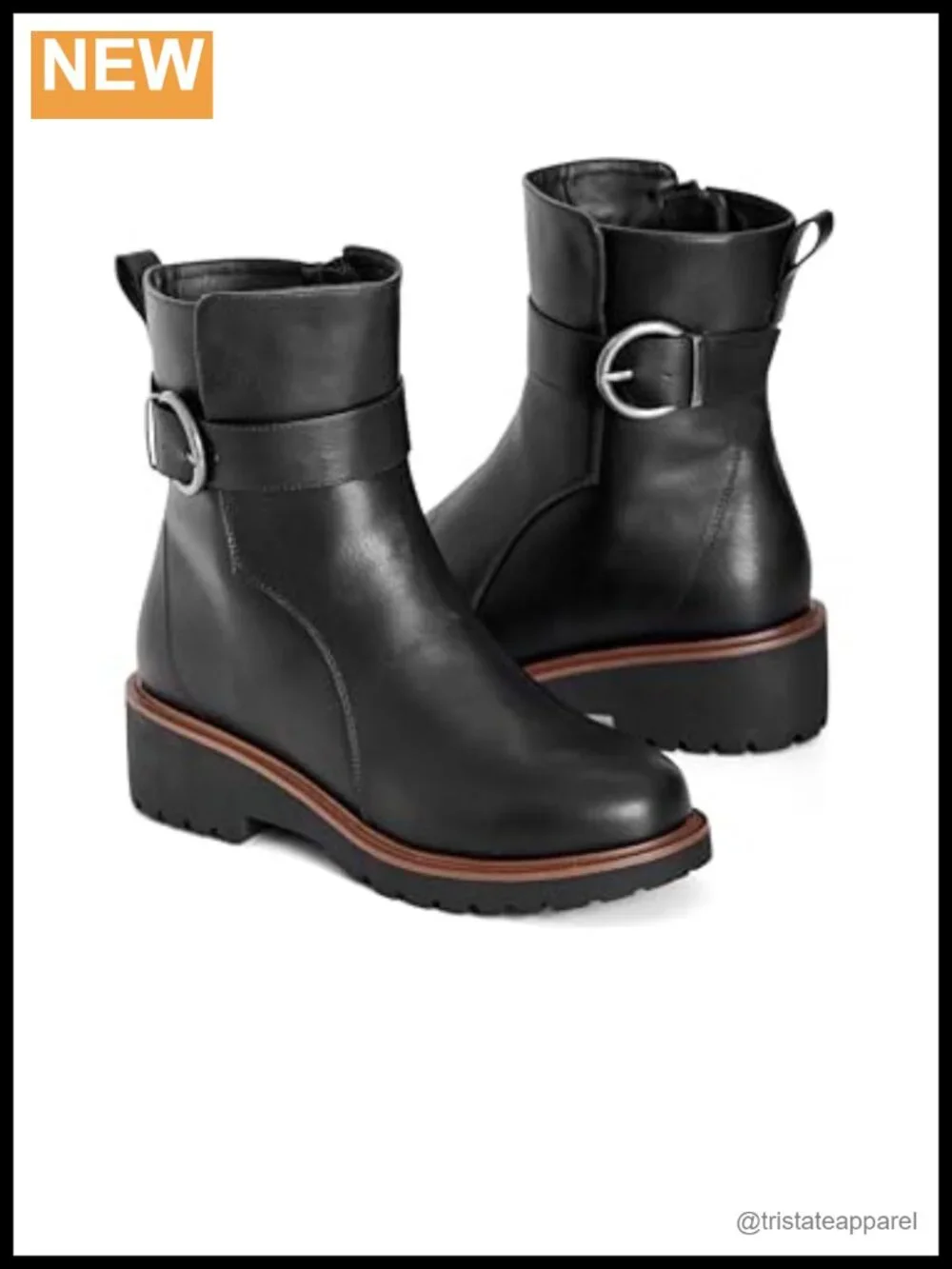 Wide Fit Ankle Booties Faux Leather Low Block Heel Women's Slip-On Fashion Boots